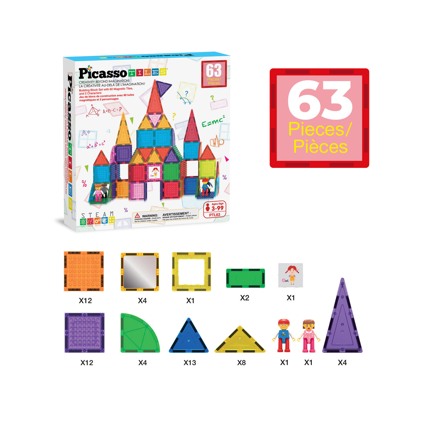 PicassoTiles - Set con Espejos y Bloques