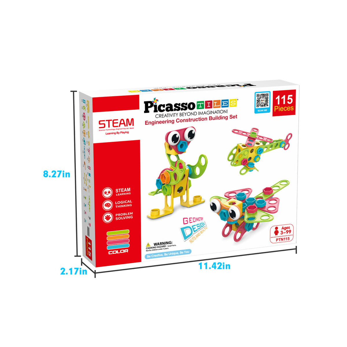 Picasso Tiles 115 - Set de Ingeniería con Herramientas