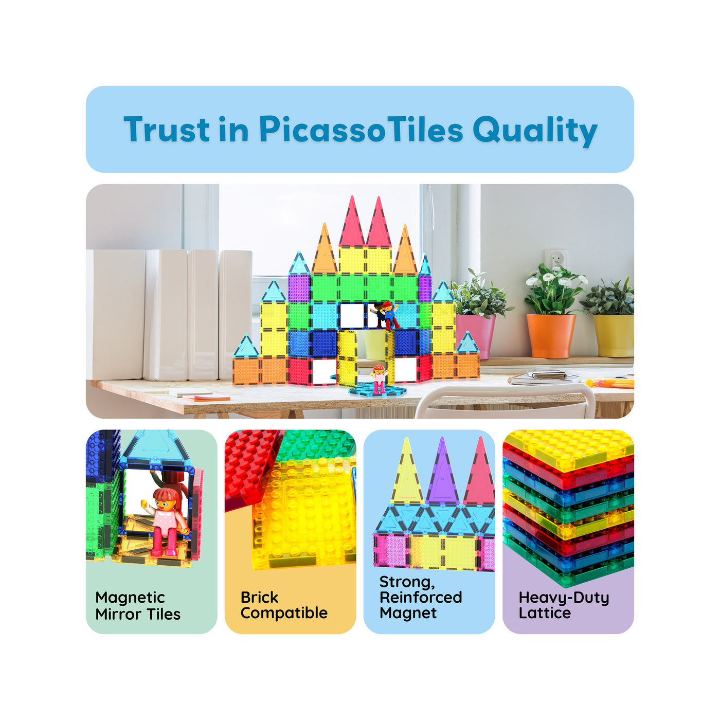 PicassoTiles - Set con Espejos y Bloques