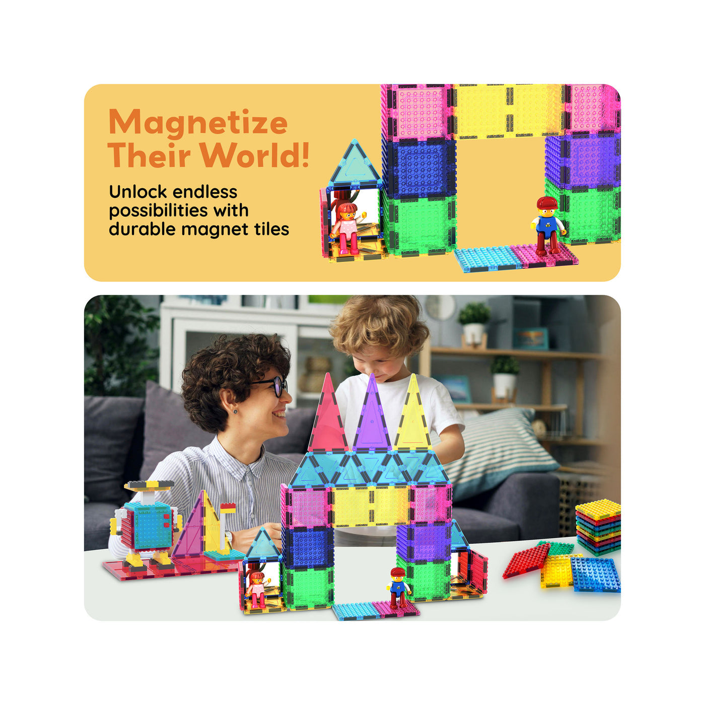 PicassoTiles - Set con Espejos y Bloques