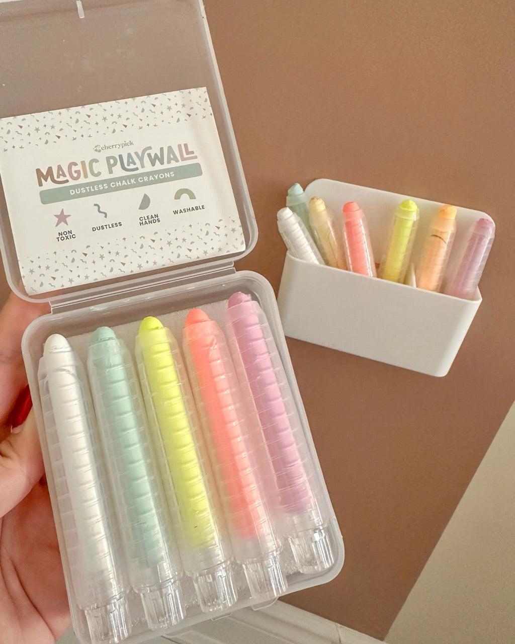 Dustless Chalk Crayons + Magnetic Holder Bundle