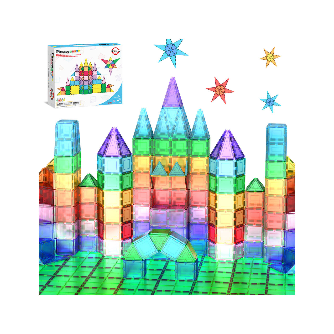 Picasso Tiles 101pc Magnetic Tile Classic Building Blocks