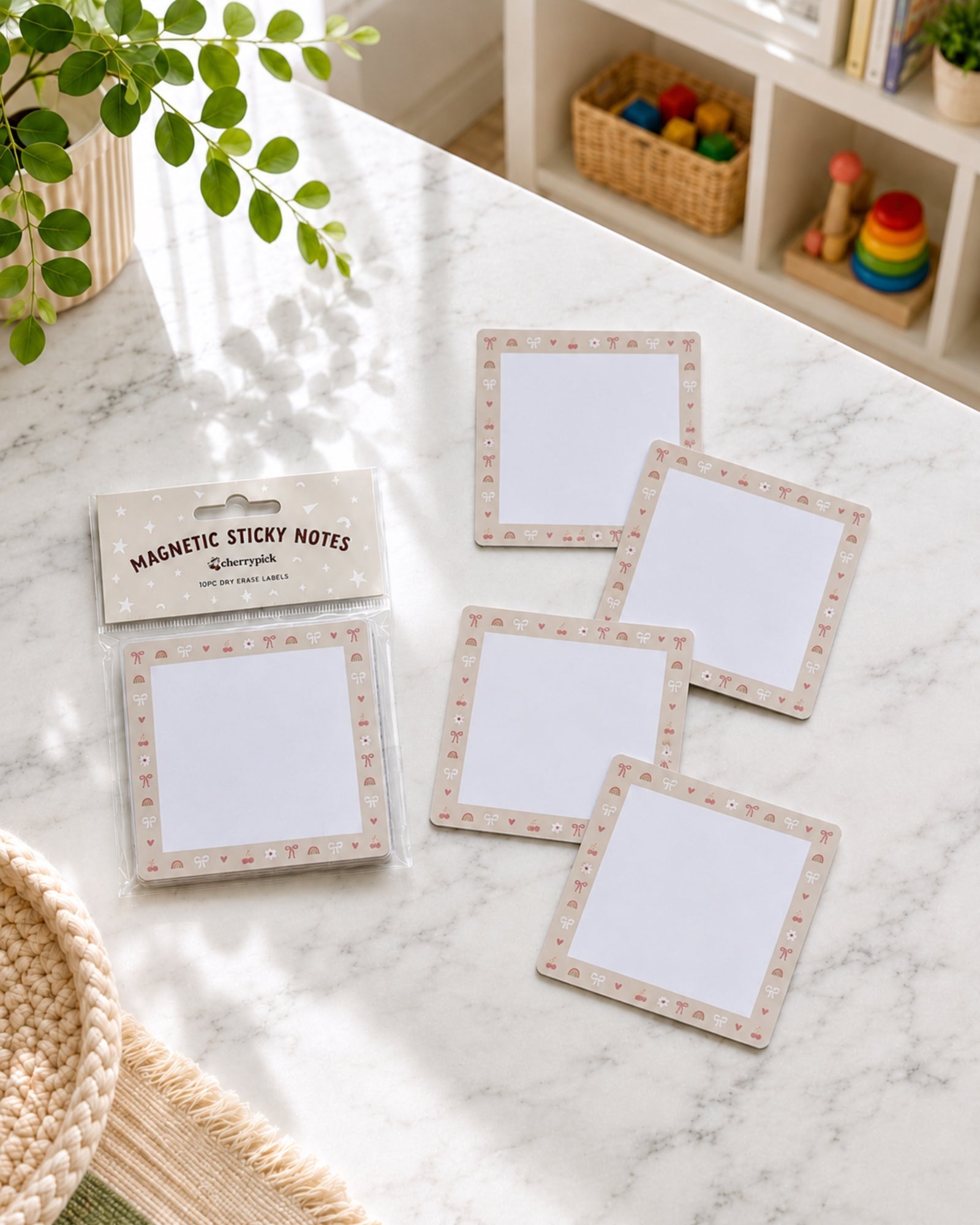 Magnetic Sticky Notes — Etiquetas Magnéticas Borrables (Pack de 10)