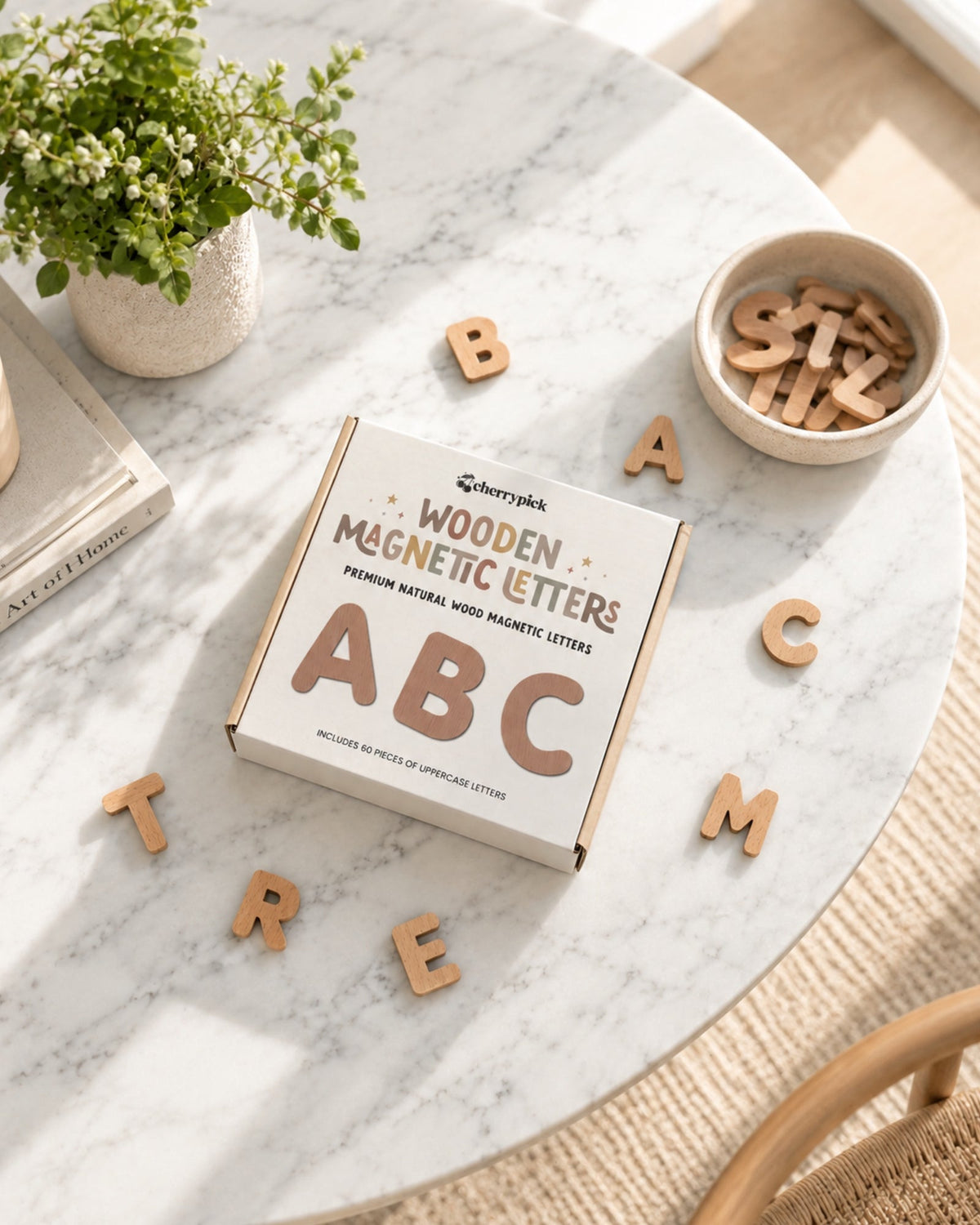 Letras Magnéticas de Madera (60 pzas)